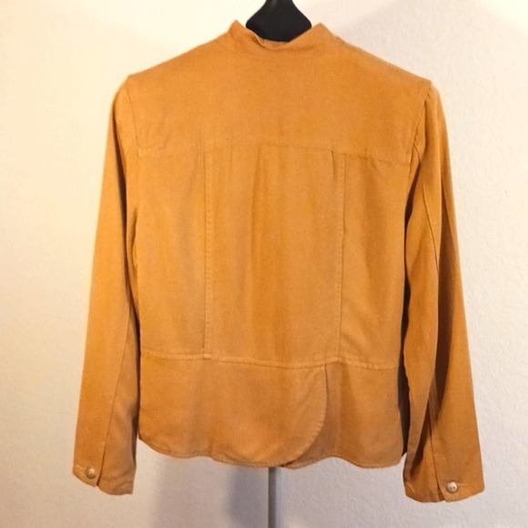 Coldwater Creek Jacket Sz S Mustard Yellow SPORTY Boho Bohemian Preppy Riding - Picture 8 of 16